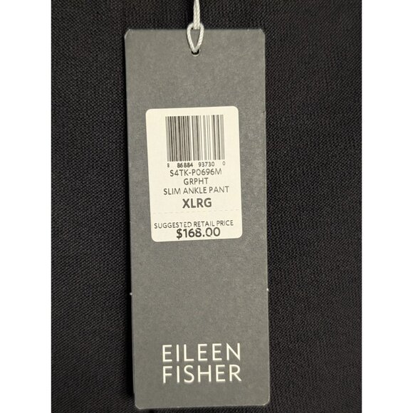Eileen Fisher Womens Washable Stretch Crepe Slim Ankle Pants XL Black Retail Mad - Picture 5 of 13